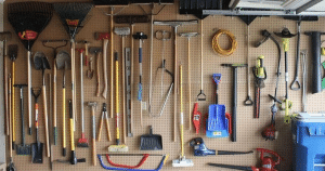 garden tool garage storage options